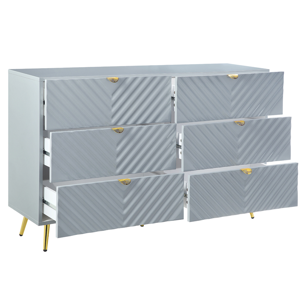 ACME - Gaines Dresser in Gray High Gloss