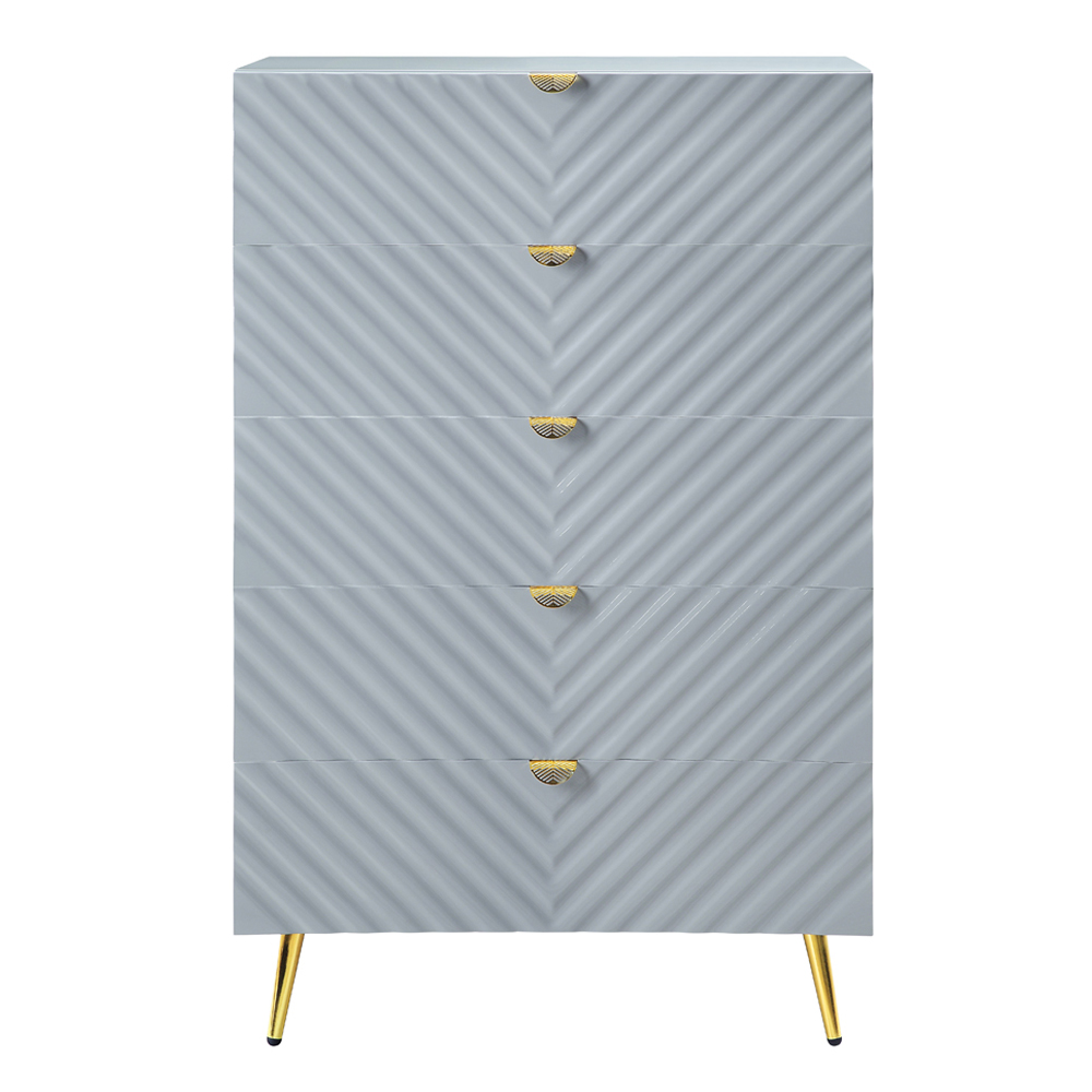 ACME - Gaines Chest in Gray High Gloss