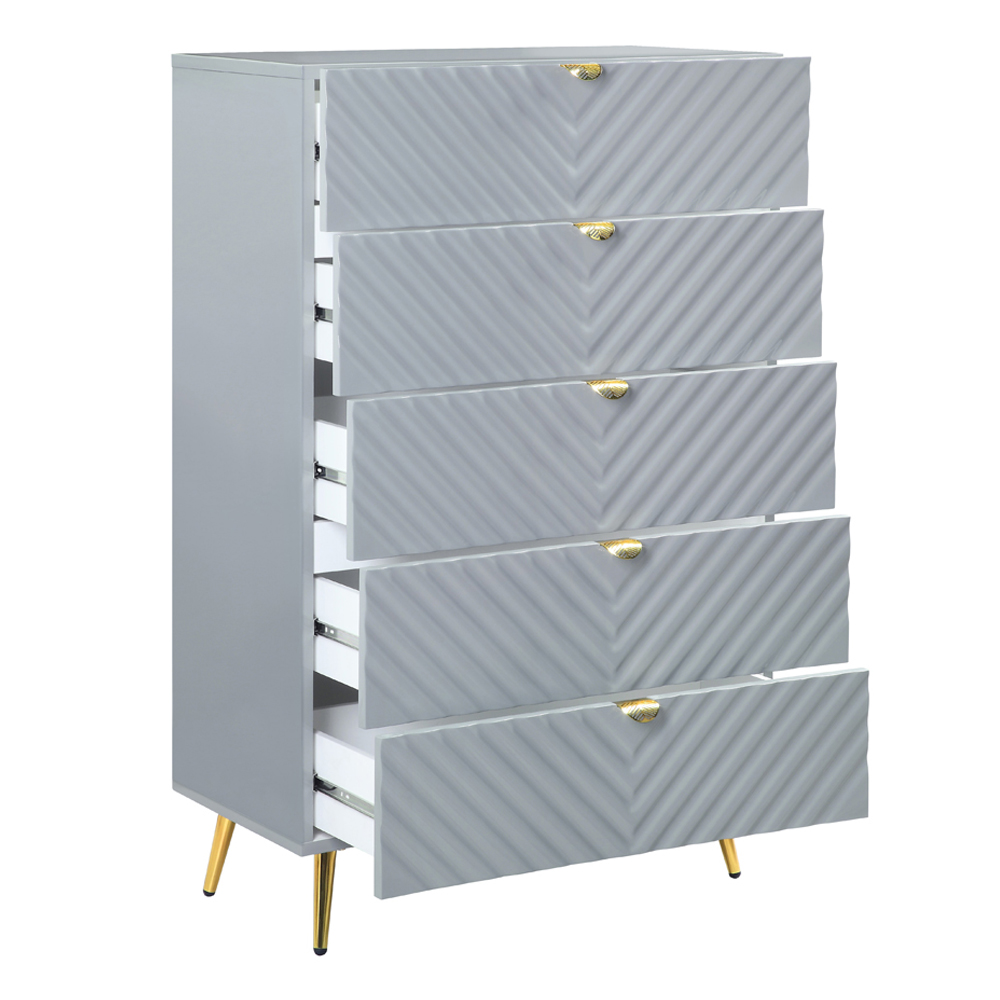 ACME - Gaines Chest in Gray High Gloss