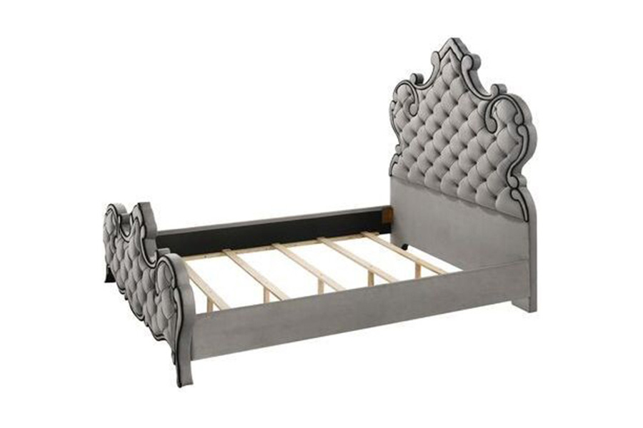 ACME Perine Eastern King Bed - Gray Velvet