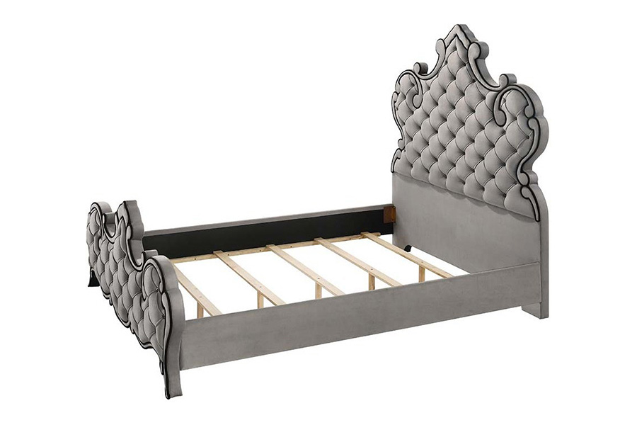 ACME Perine Queen Bed - Gray Velvet