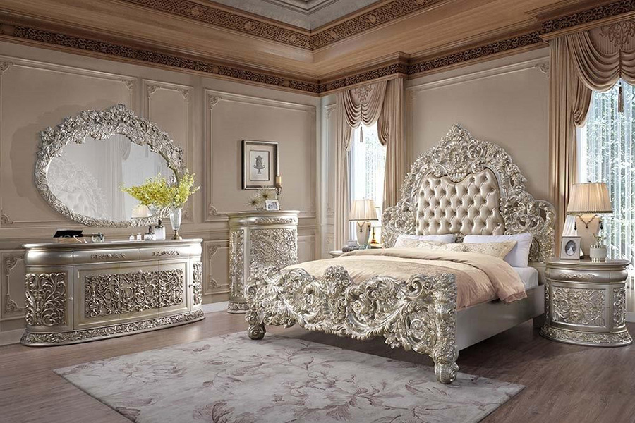 ACME - Sorina EK Bed in Antique Gold