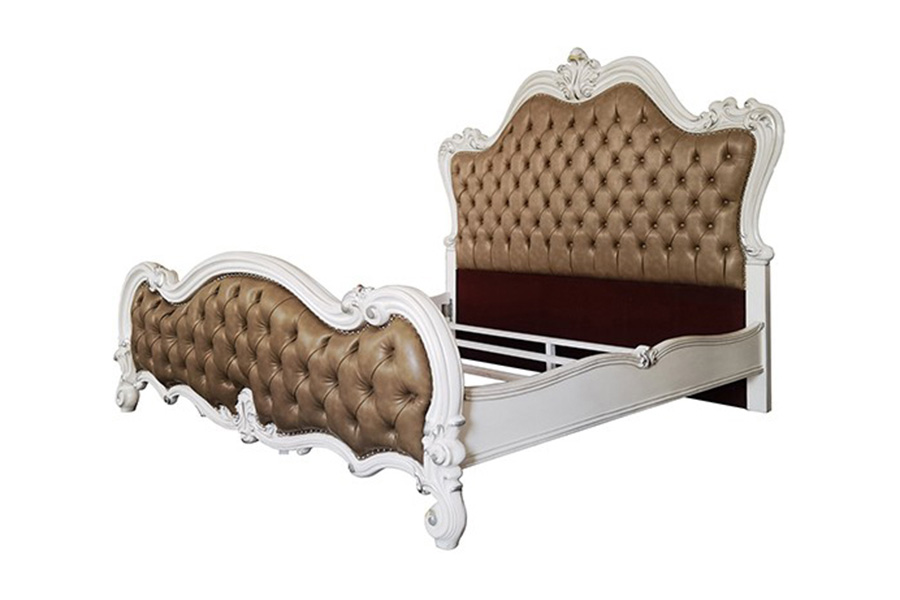 ACME Versailles II Bed - Vintage Gray and Bone White Finish, Eastern King Size