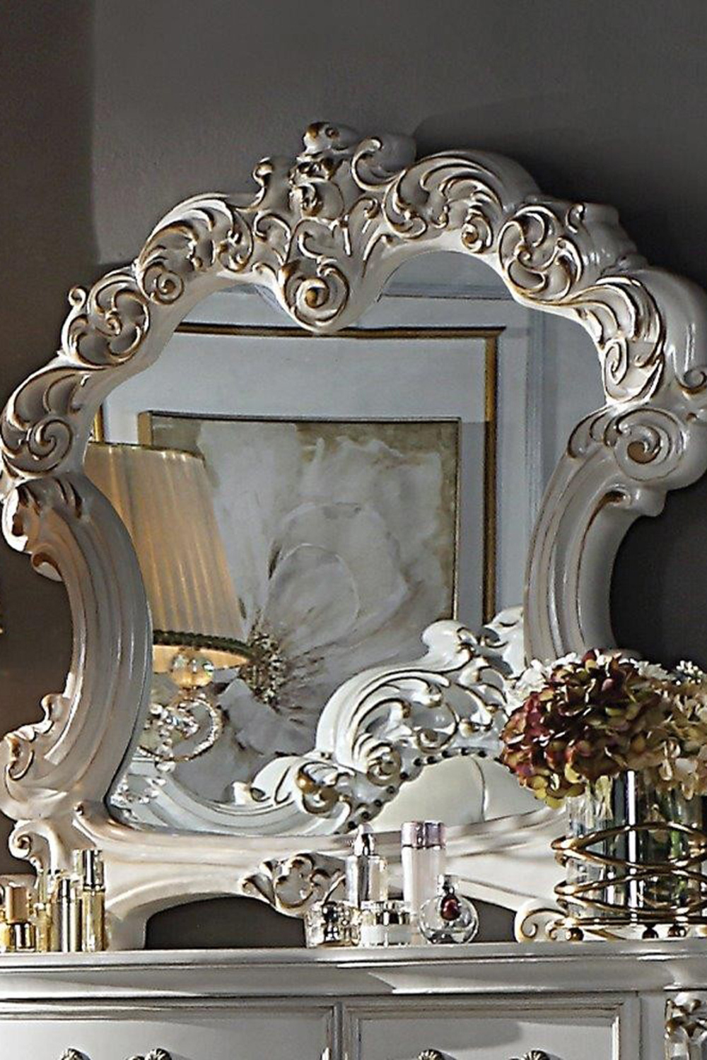 ACME - Vendome Mirror in Antique Pearl