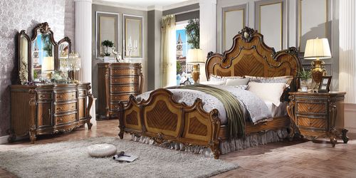 ACME Picardy Queen Bed - Honey Oak