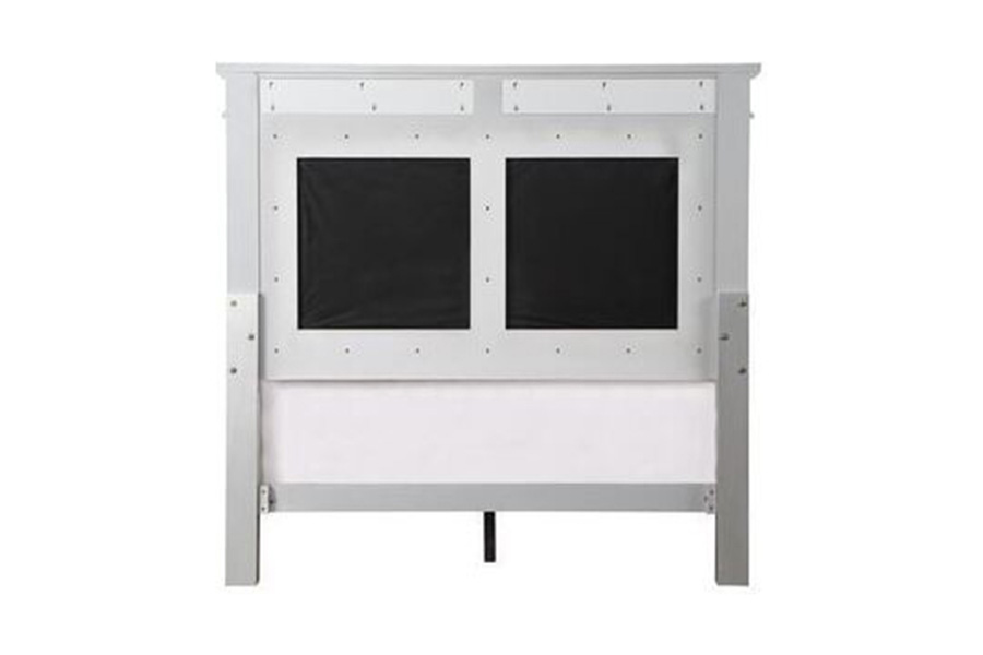 ACME Varian Bed - Gray Velvet and Silver, Full Size