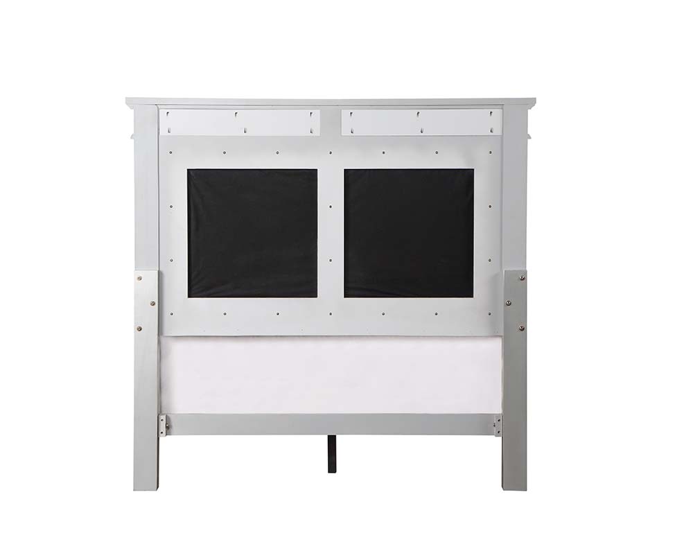 ACME Varian Twin Bed - Gray Velvet/Silver/Mirrored