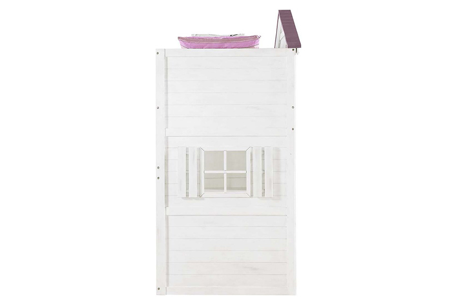 ACME Tree House Twin Loft Bed - Pink and White Finish