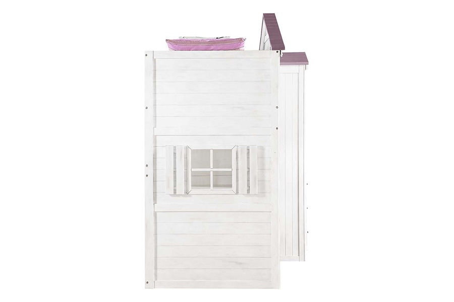 ACME Tree House Twin Loft Bed - Pink and White Finish