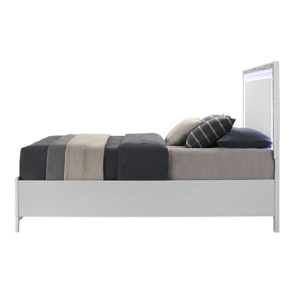 ACME Haiden Queen Bed with Led & Storage - White