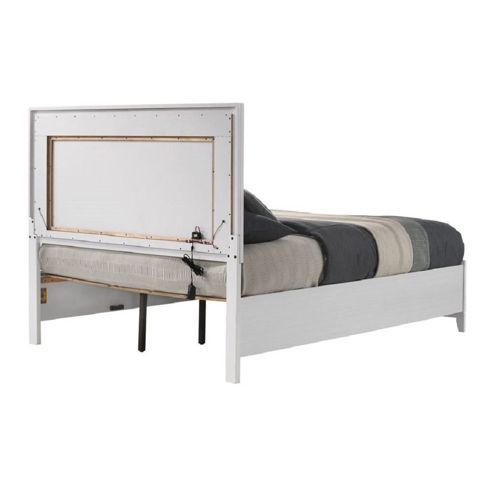 ACME Haiden Queen Bed with Led & Storage - White