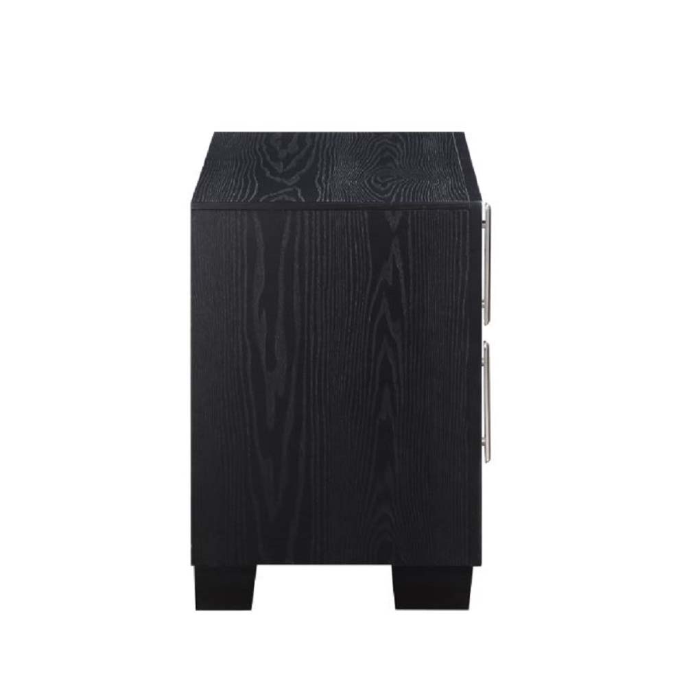 ACME - Nicola Nightstand in Silver/Black