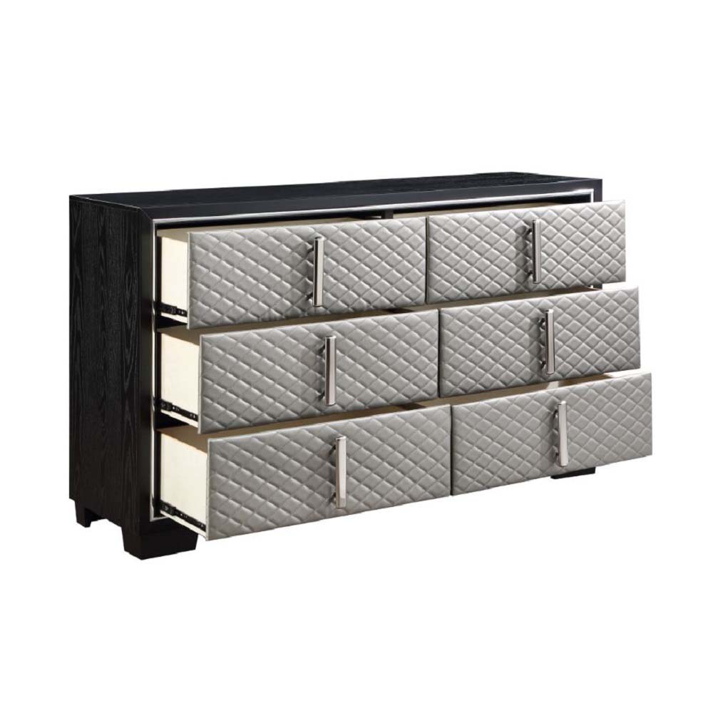 ACME - Nicola Dresser in Silver/Black