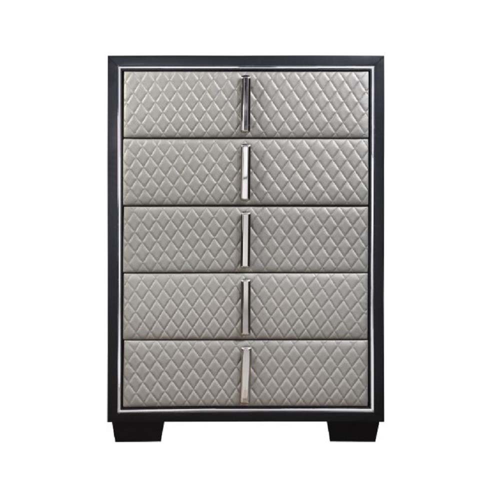 ACME - Nicola Chest in Silver/Black