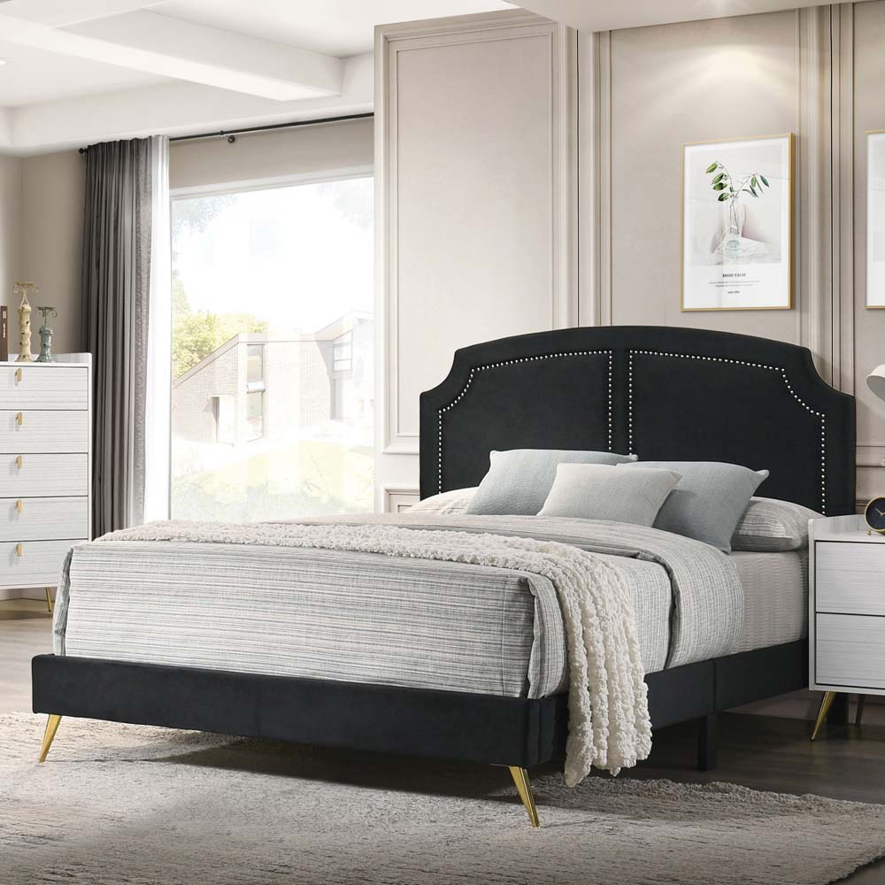 ACME Zeena Full Bed - Black Velvet