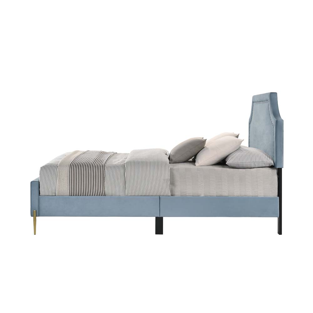 ACME Milla Full Bed - Light Blue Velvet