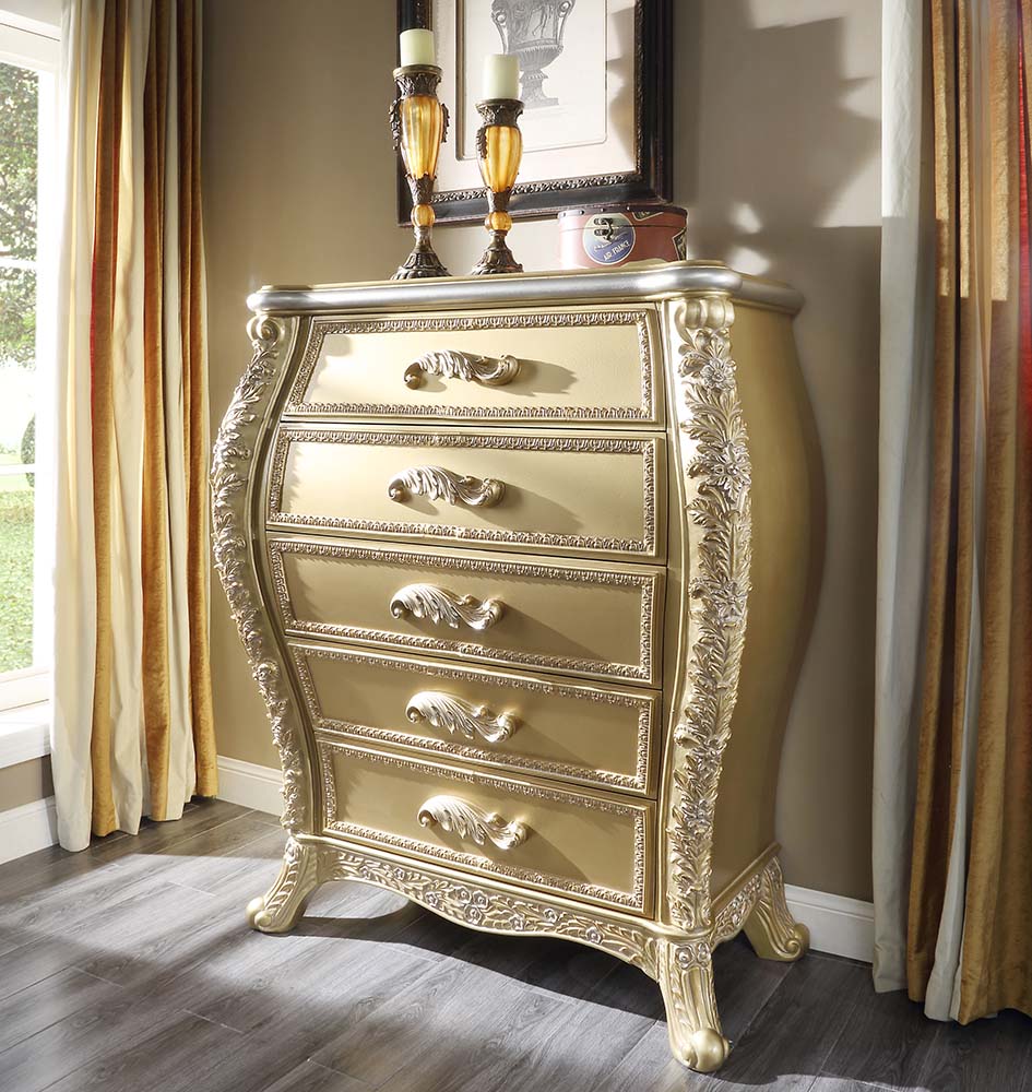 ACME - Cabriole Chest in Gold