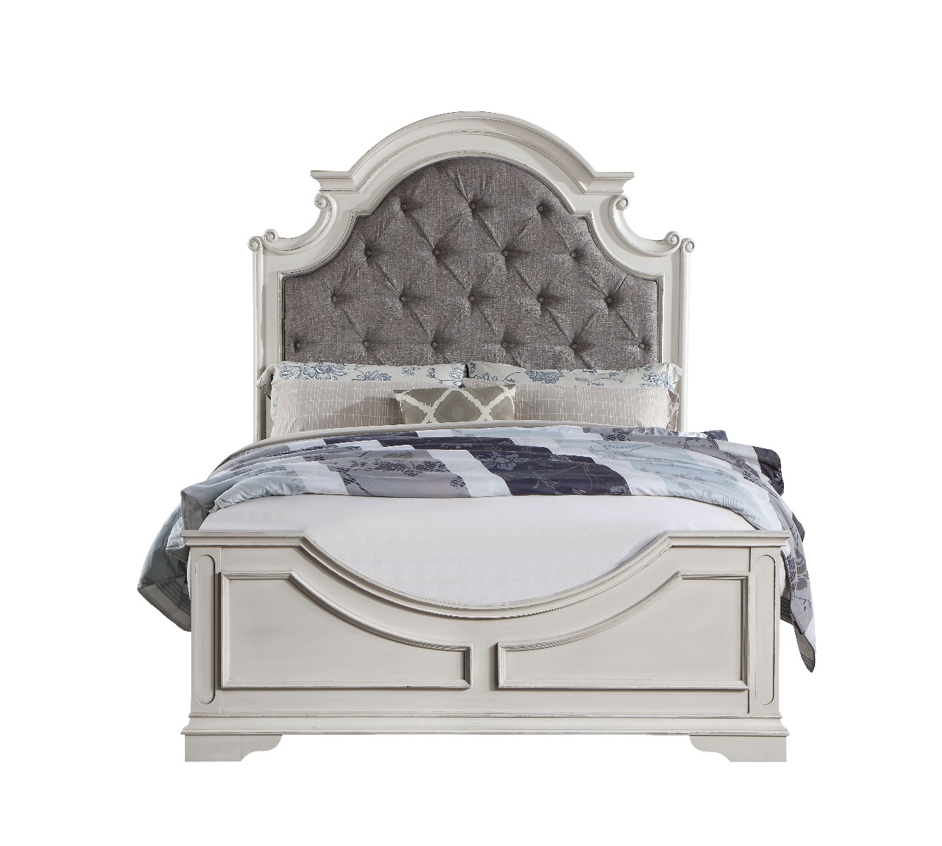 ACME Florian EK Bed - Gray Antique White