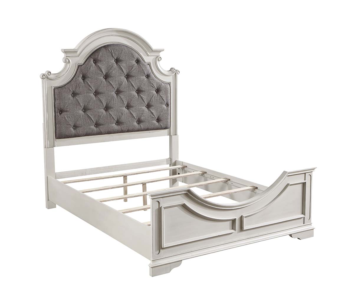 ACME Florian Queen Bed - Gray Antique White