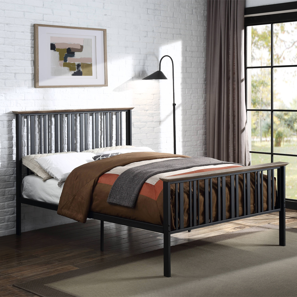 ACME Zudora Full Bed - Antique Oak/Black