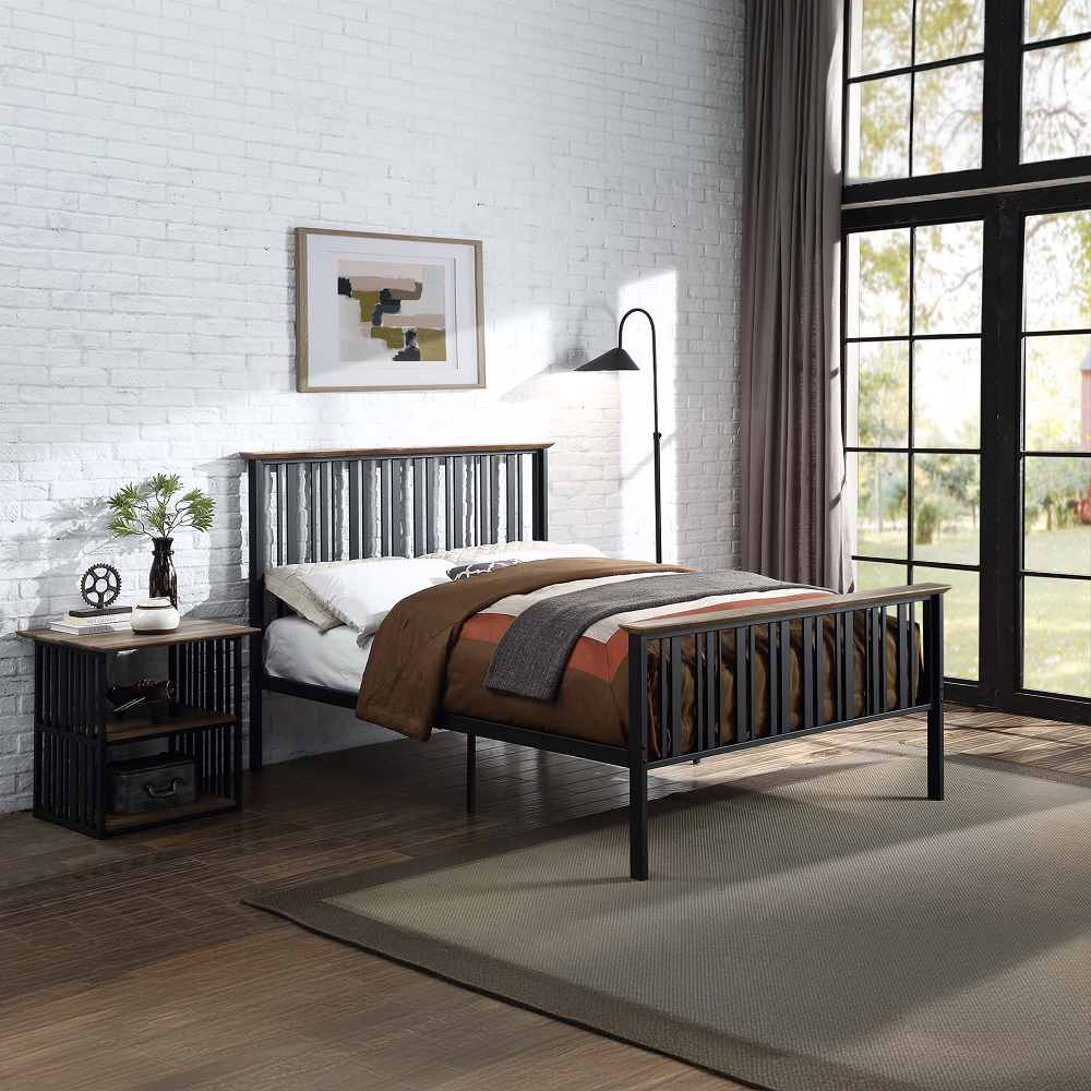 ACME Zudora Full Bed - Antique Oak/Black