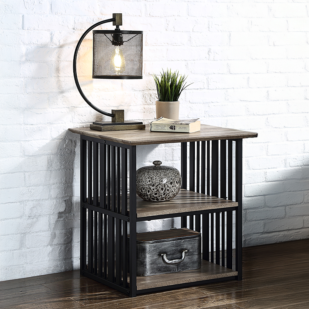 ACME - Zudora Nightstand in Antique Oak/Black