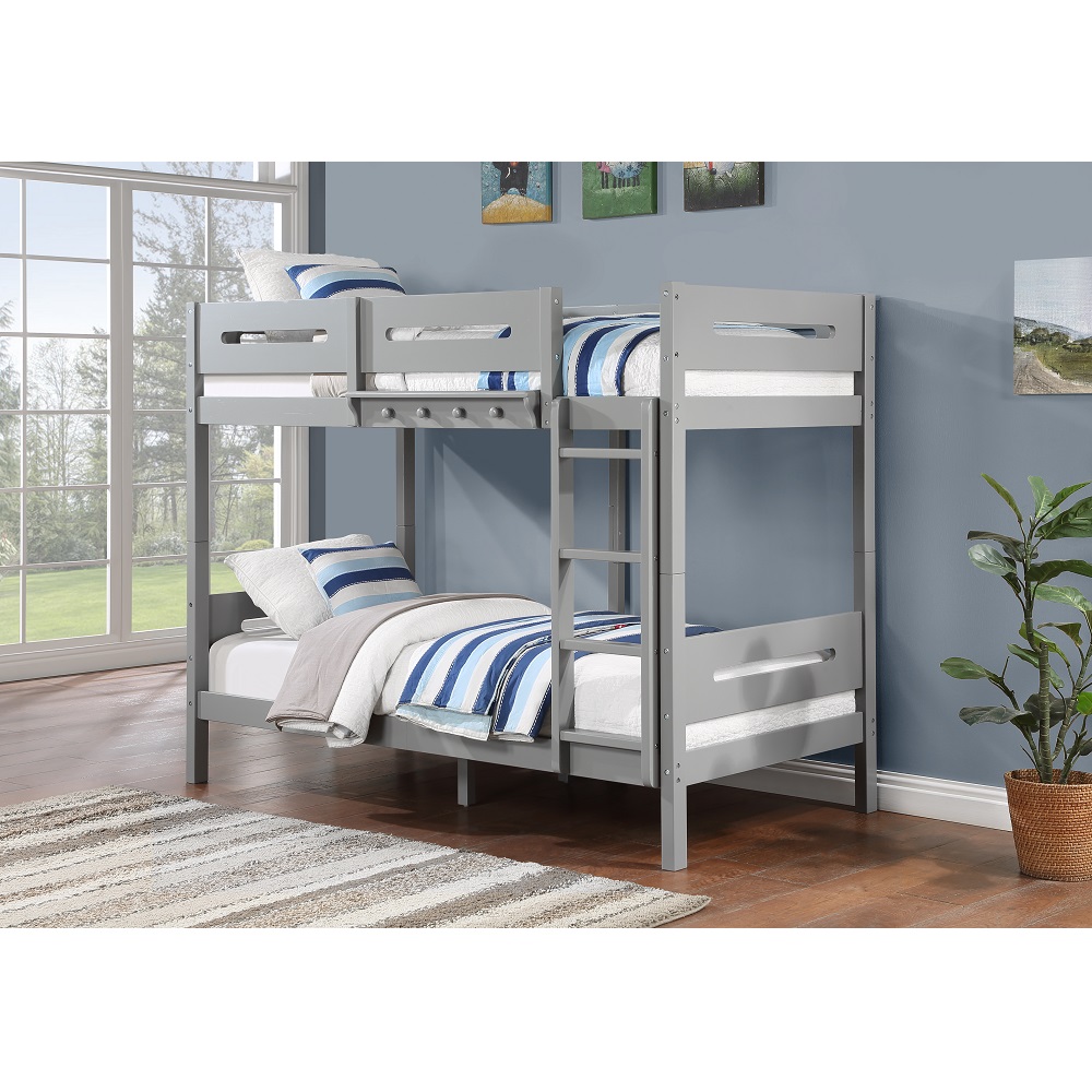 ACME - Edah Twin/Twin Bunk Bed in Gray