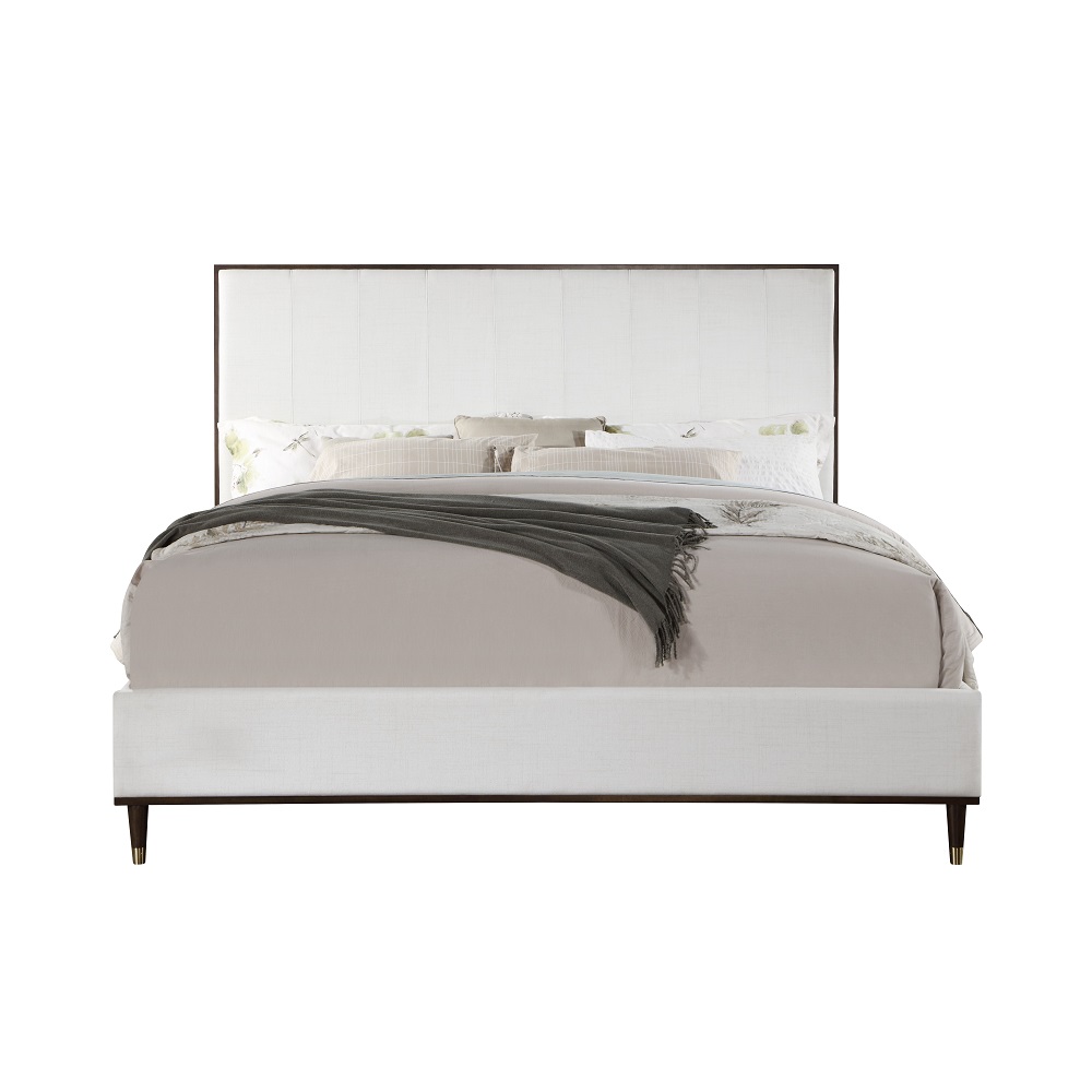 ACME Carena EK Bed - Light Gray White/Brown