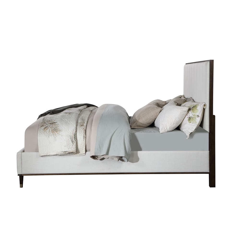 ACME Carena EK Bed - Light Gray White/Brown