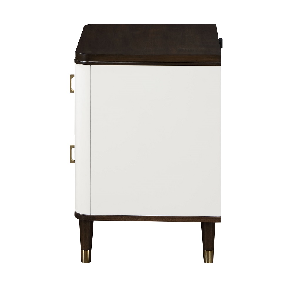 ACME - Carena Nightstand with Usb in White/Brown