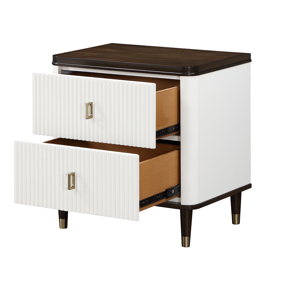 ACME - Carena Nightstand with Usb in White/Brown