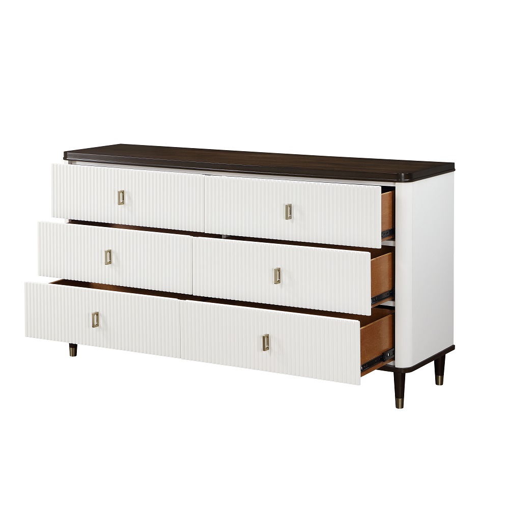 ACME - Carena Dresser with Jewelry Tray in White/Brown