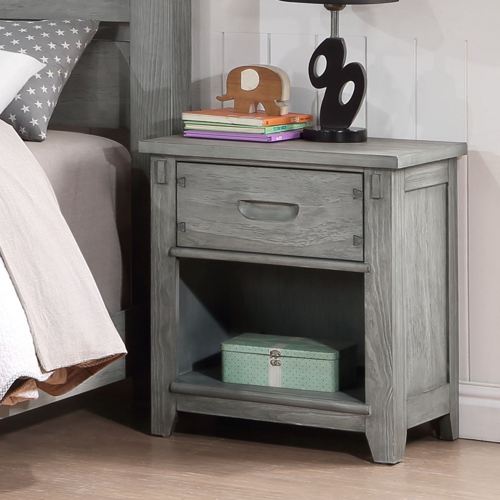 ACME Veda Nightstand with 1 Drawer - Gray