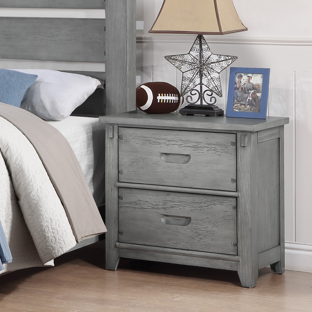 ACME Veda Nightstand with 2 Drawers - Gray