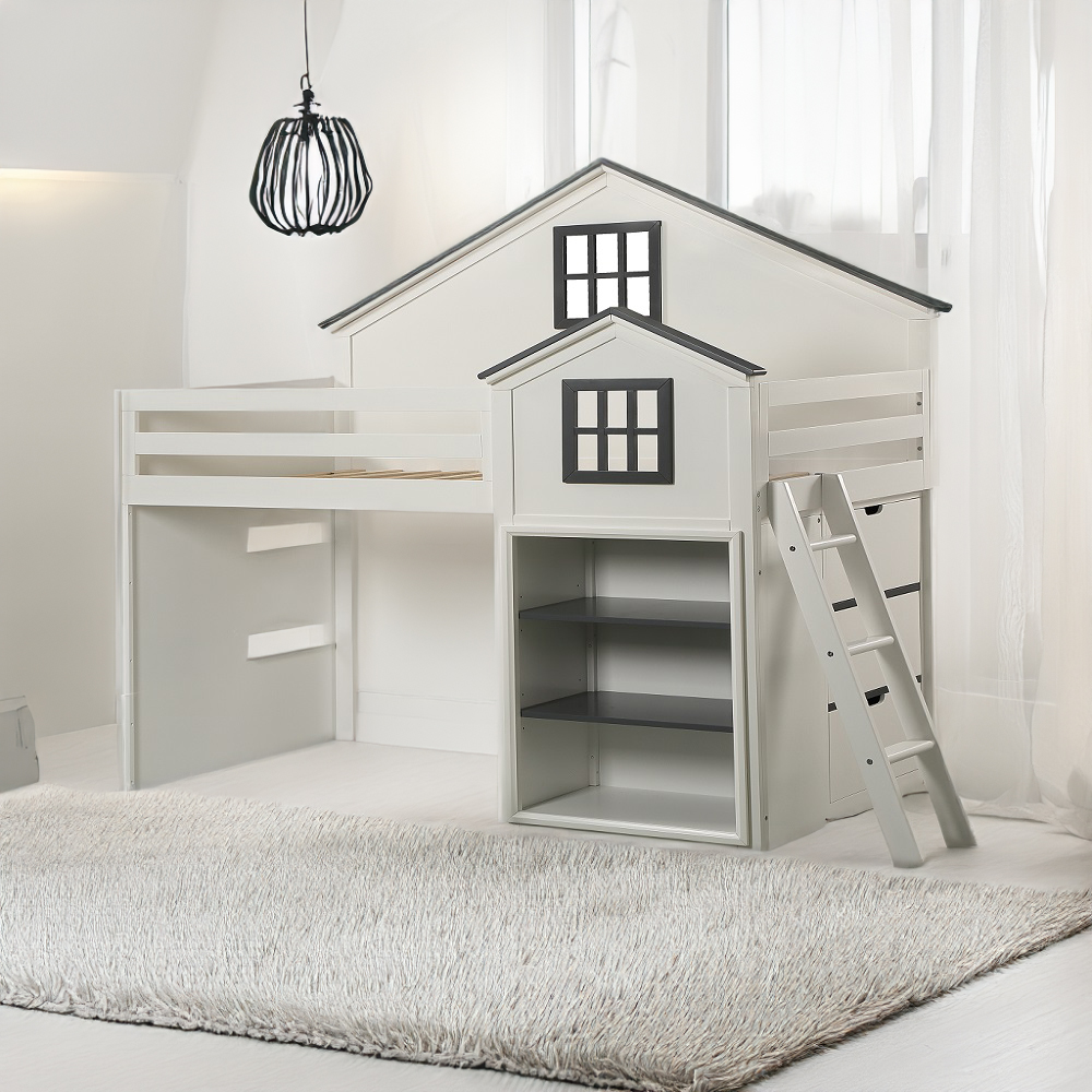 ACME - Ratana Loft Bed in Gray/White