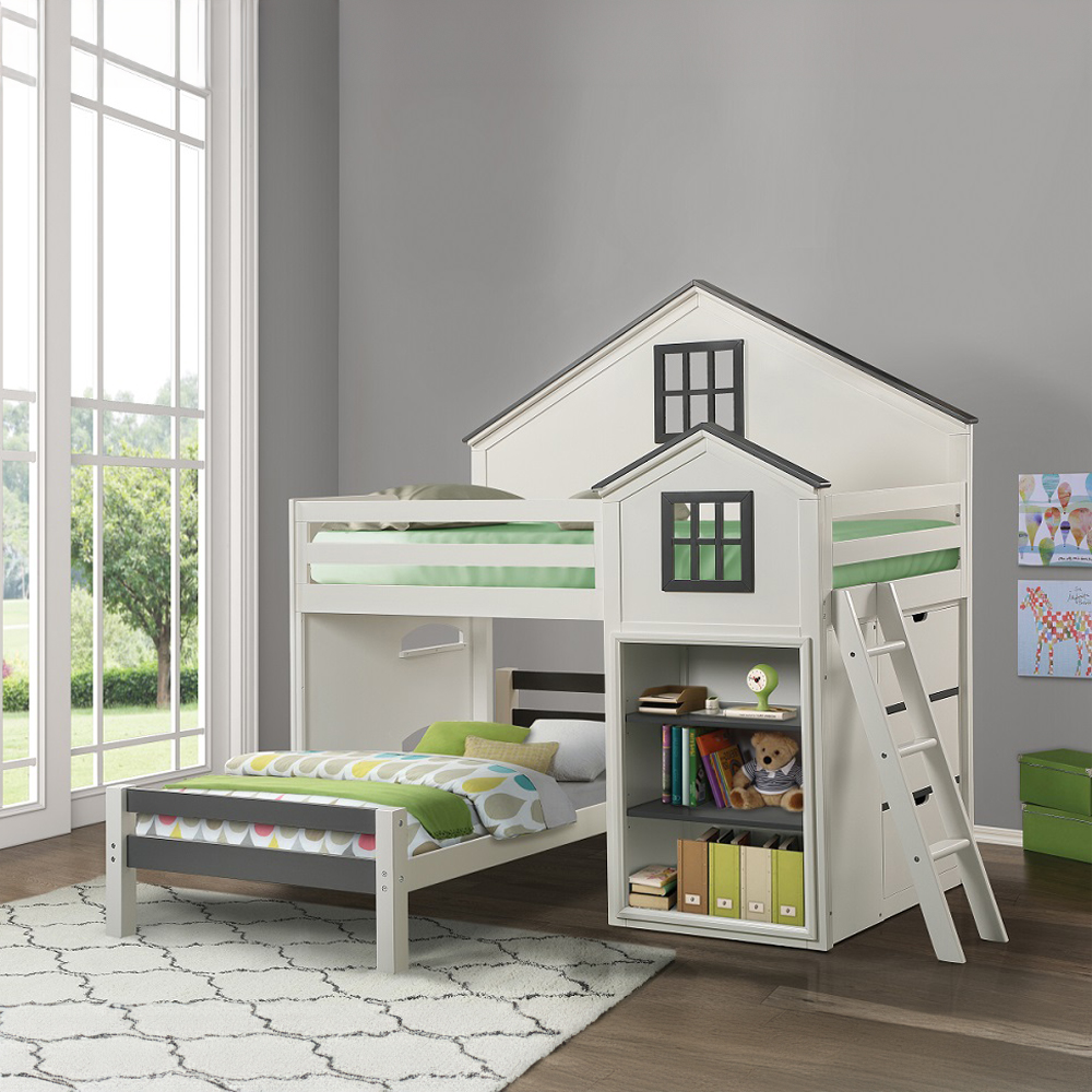 ACME - Ratana Loft Bed in Gray/White