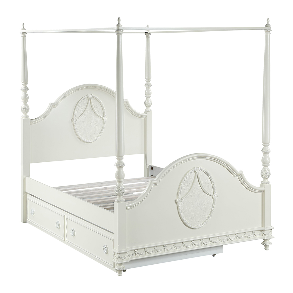 ACME - Dorothy Full Post Bed in Ivory