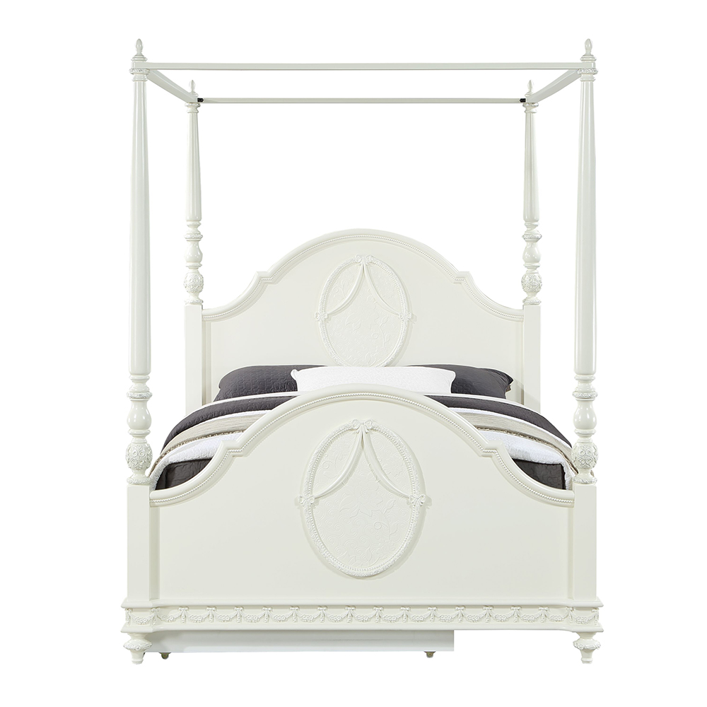 ACME - Dorothy Full Post Bed in Ivory