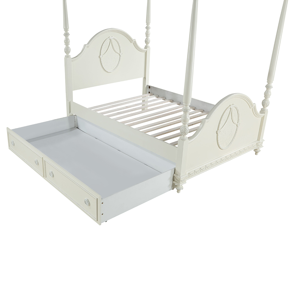 ACME - Dorothy Full Post Bed in Ivory