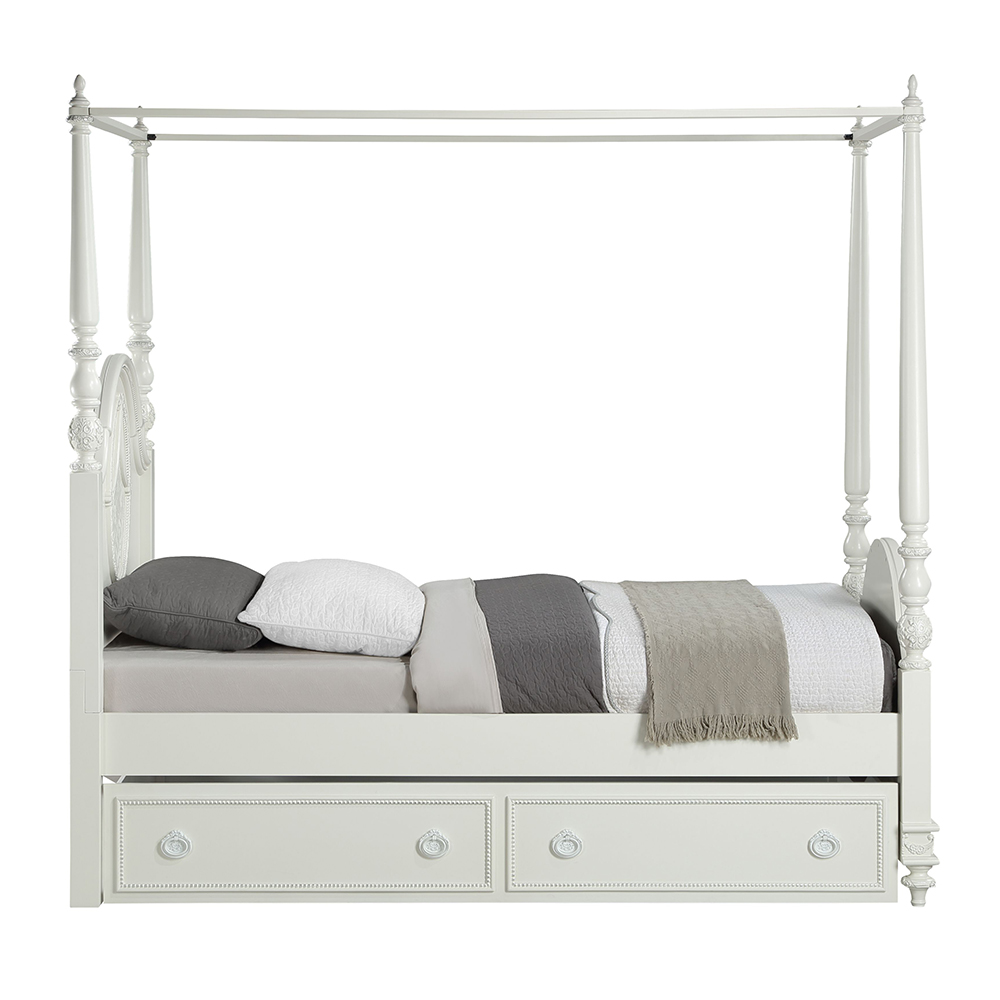 ACME - Dorothy Twin Post Bed in Ivory