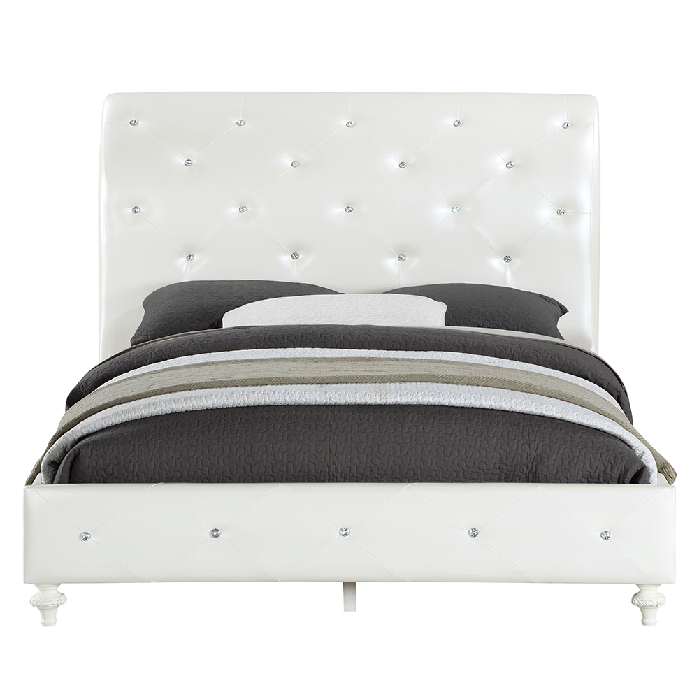 ACME - Dorothy Full Bed in Pearl White/Ivory