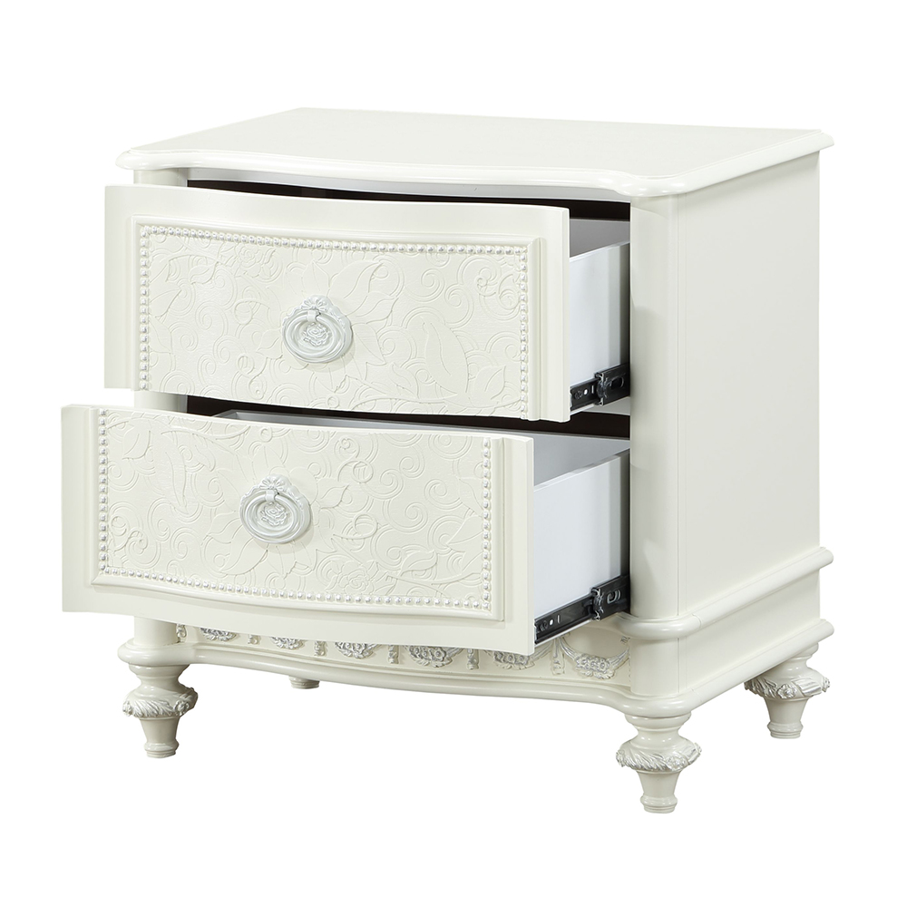 ACME - Dorothy Nightstand with 2 Drawers in Ivory