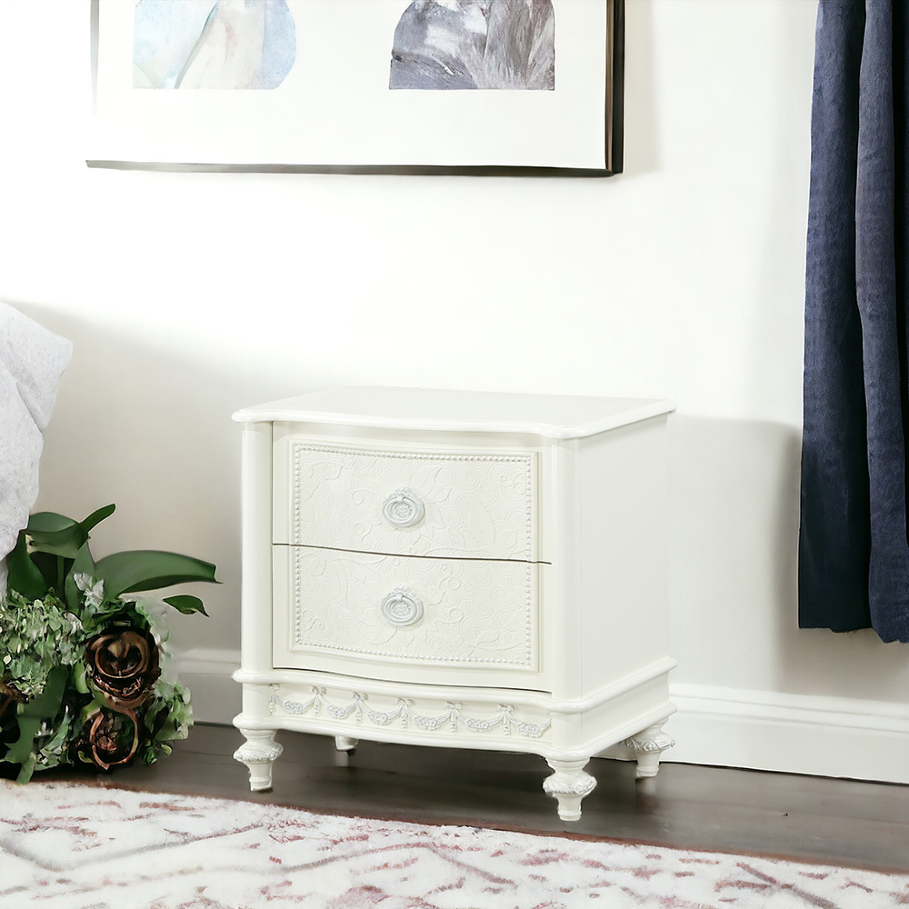 ACME - Dorothy Nightstand with 2 Drawers in Ivory