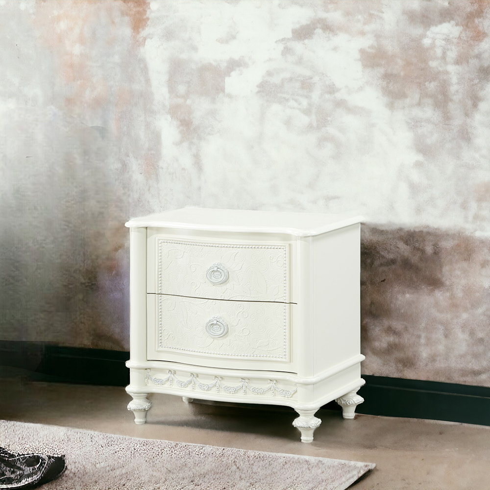 ACME - Dorothy Nightstand with 2 Drawers in Ivory