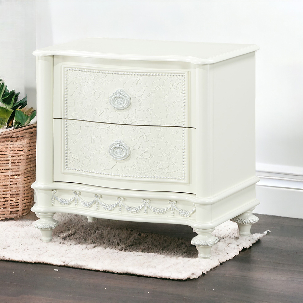 ACME - Dorothy Nightstand with 2 Drawers in Ivory