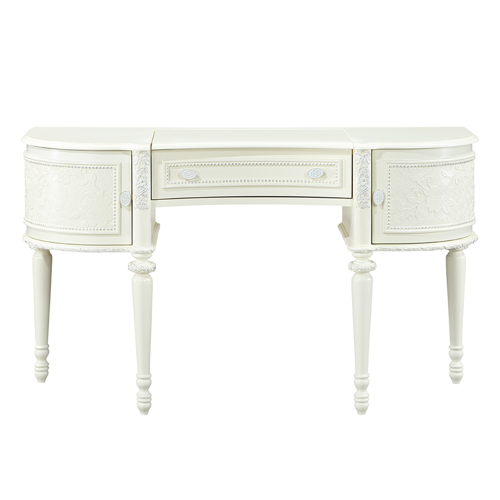 ACME - Dorothy Vanity Desk & Mirror in Ivory