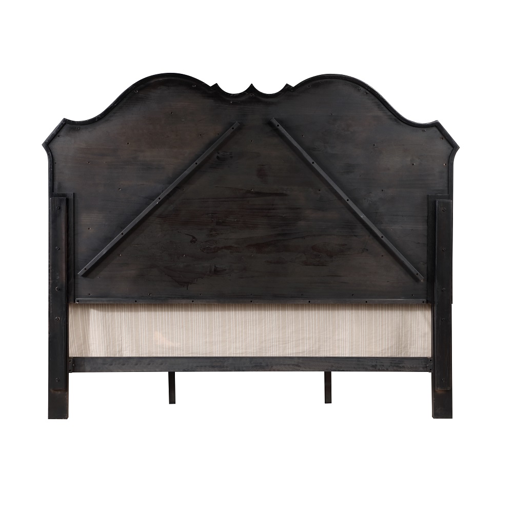 ACME Chelmsford CK Bed - Beige Antique Black