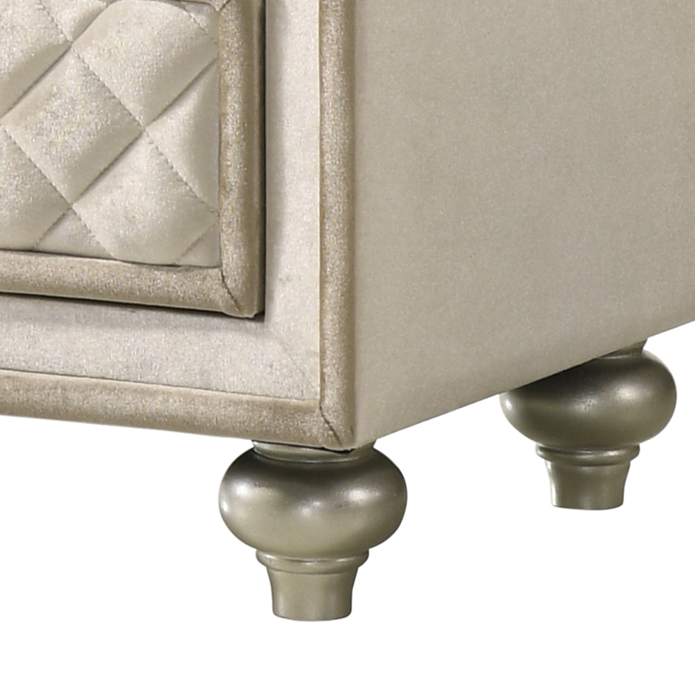 ACME - Lucienne Nightstand in Beige Velvet