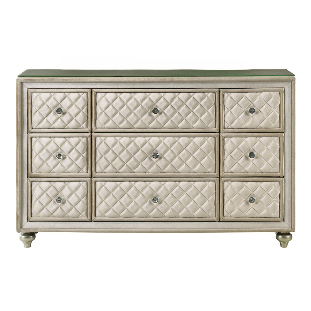 ACME - Lucienne Dresser in Beige Velvet