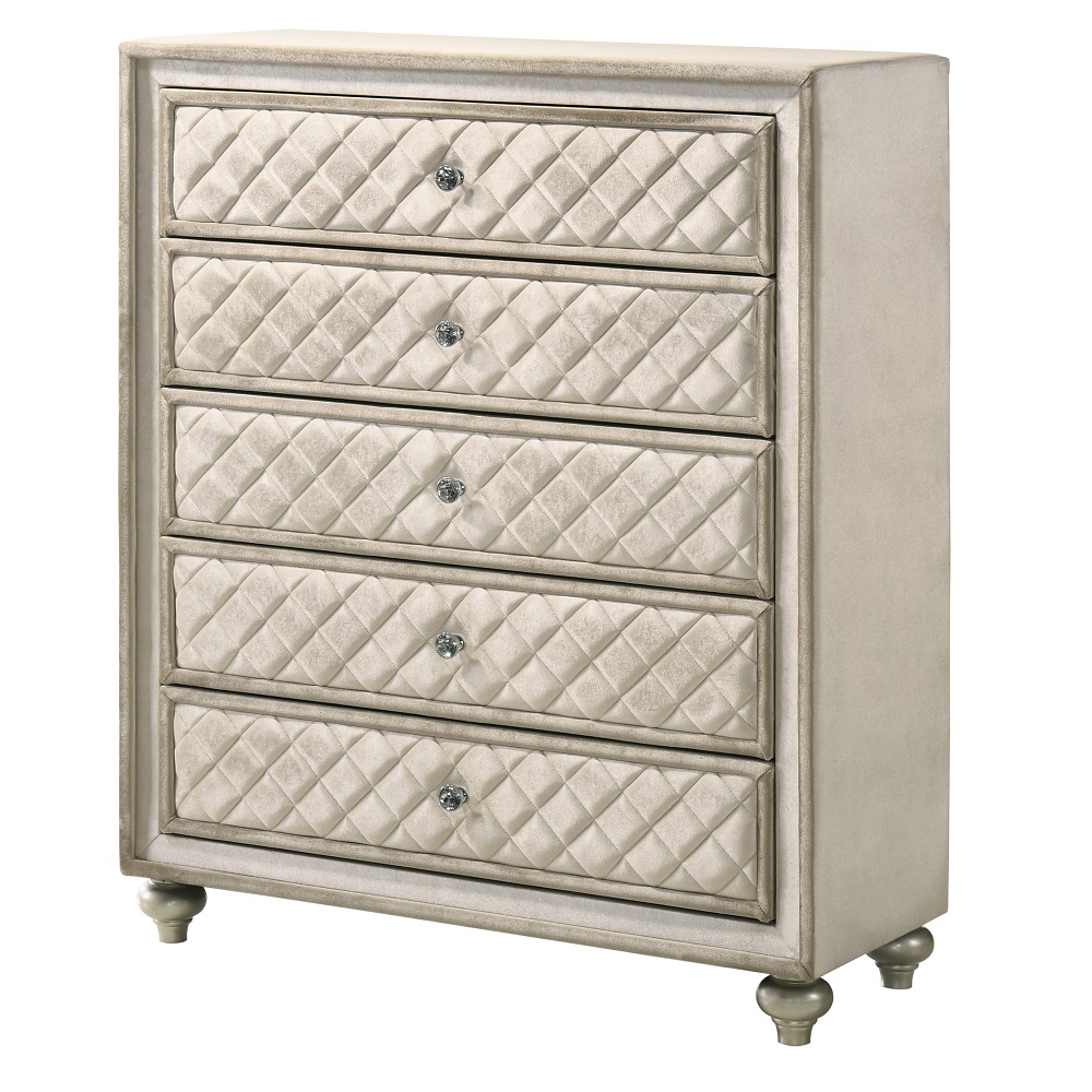 ACME - Lucienne Chest in Beige Velvet